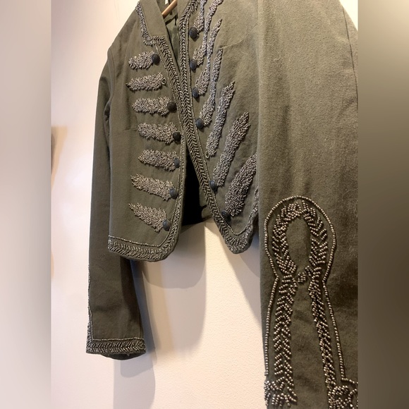 Free People beaded fitted military style jacket. - Picture 4 of 4